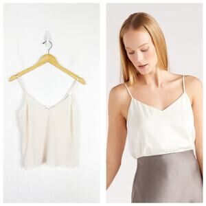Frame Cream V-Neck 100% Silk Camisole Size Small  Minimalist Classic